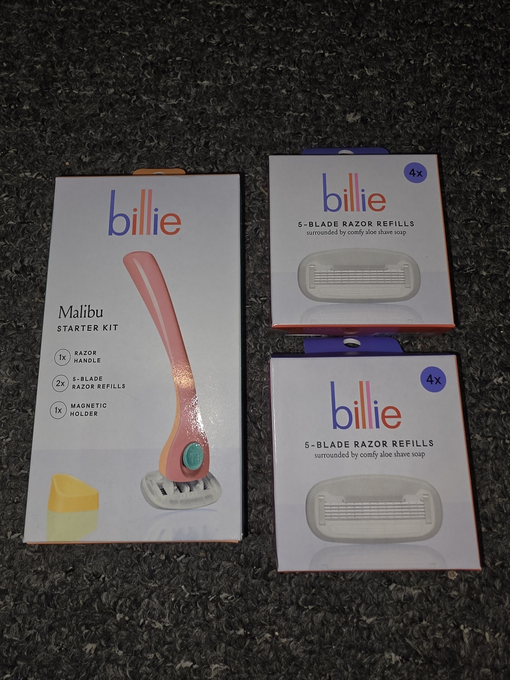 Billie Malibu Pink Razor Starter Kit with 8 Refill Cartridges